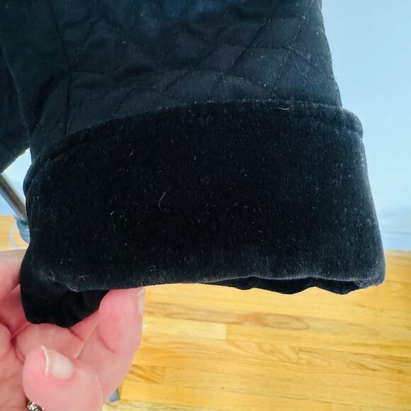 Utex Suede Trim Quilted Riding Black Fleece Lined Full Zip Jacket Womens Medium - Picture 7 of 10